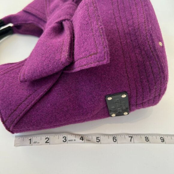NWT Kate Spade New York Walker Park Purple Felt Thick Bow Bag - Picture 10 of 12